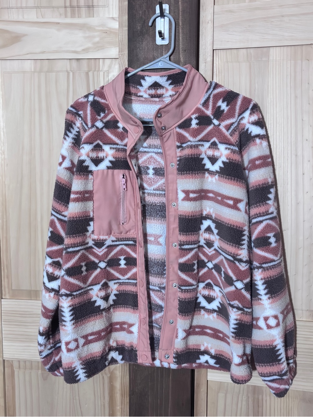 NWOT Peach Aztec Teddy Fleece